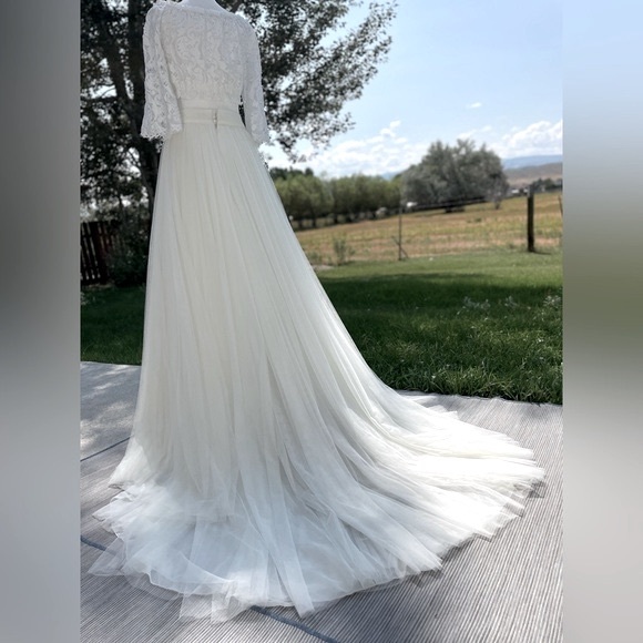 Pronovias Bridal Skirt NEW Soft Tulle with Court Train - Picture 9 of 15